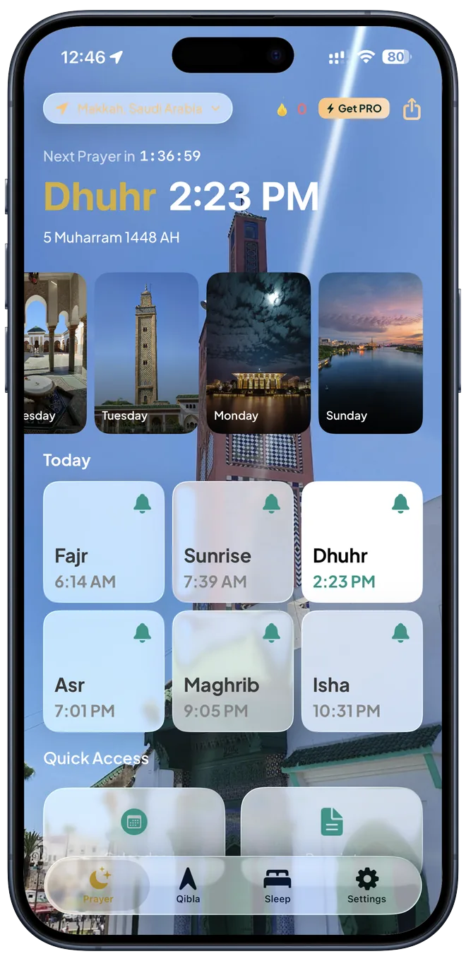 Athanify prayer times