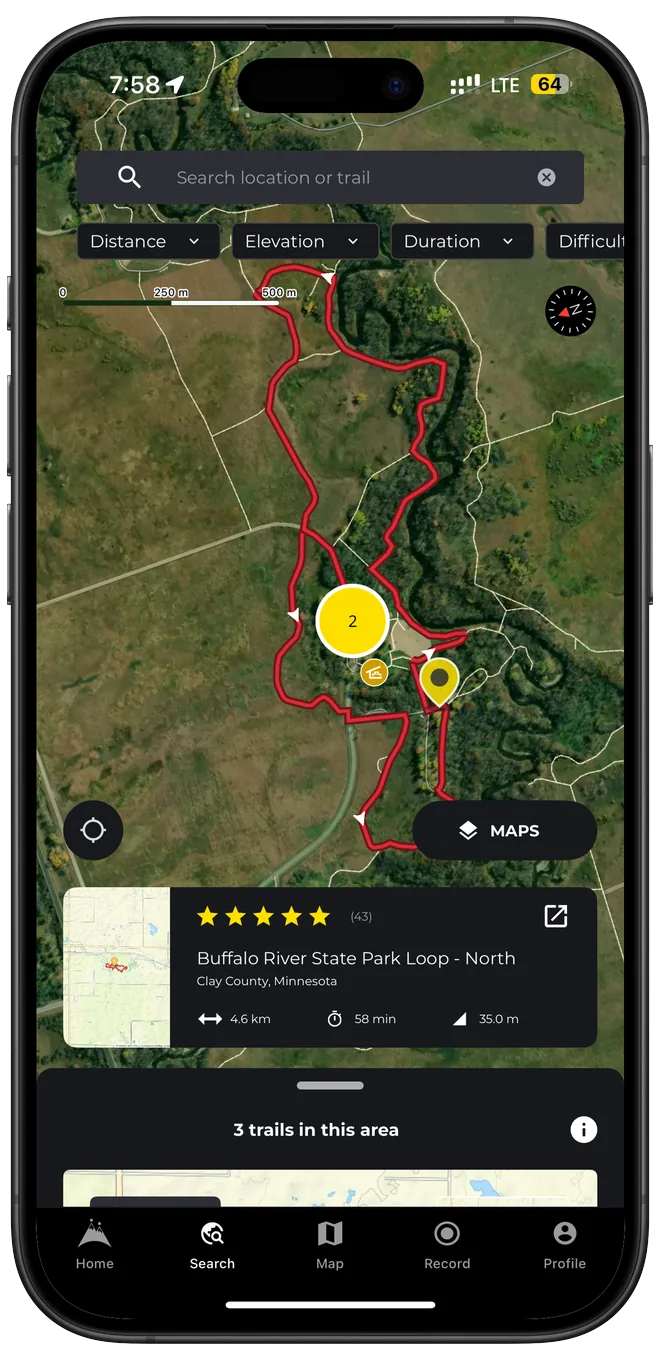 HiiKER route on the map