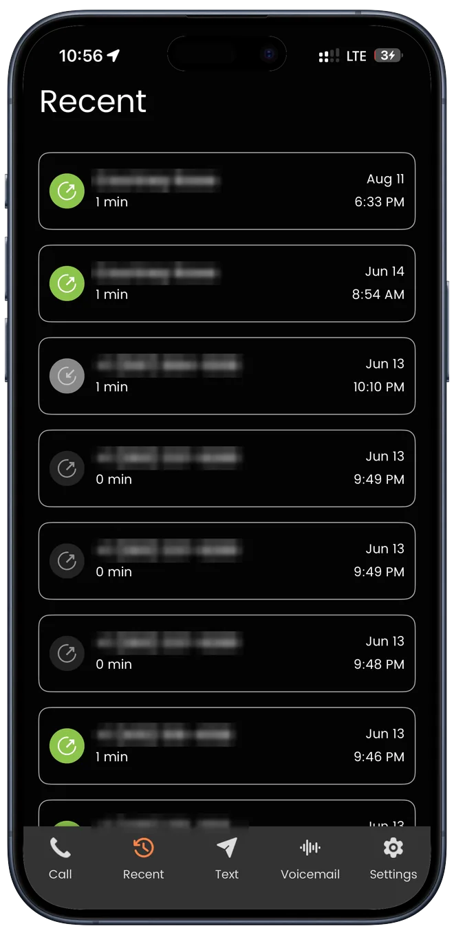 Officetree recent calls