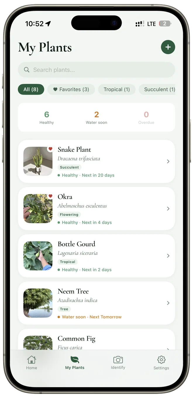 Plant Health plant list
