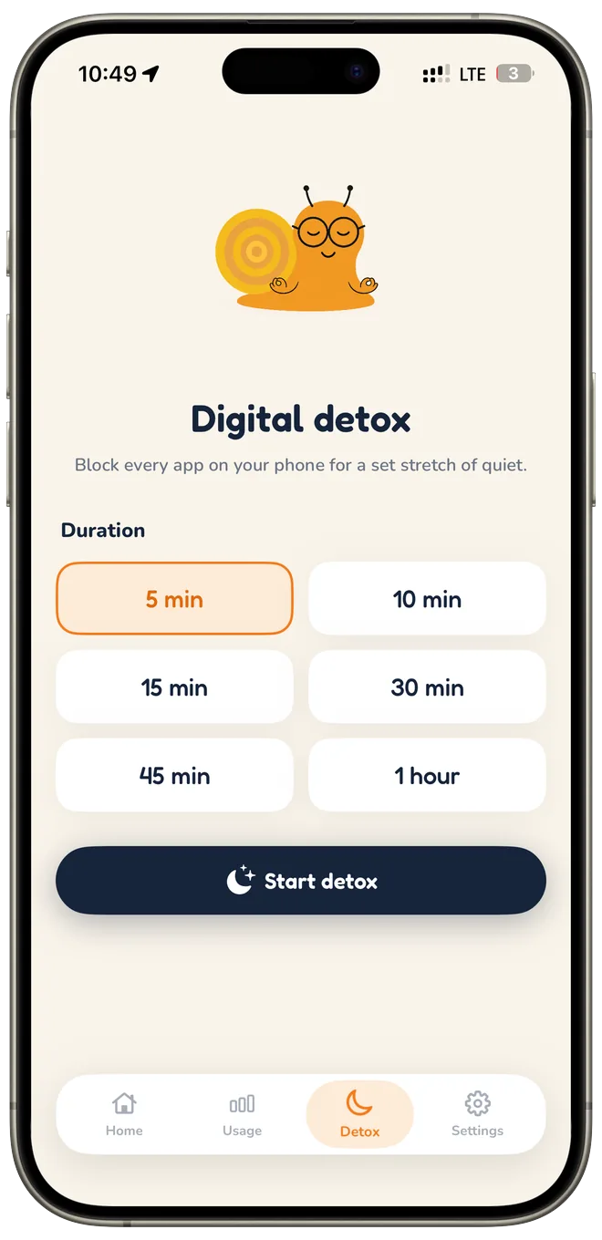 Shelly digital detox timer